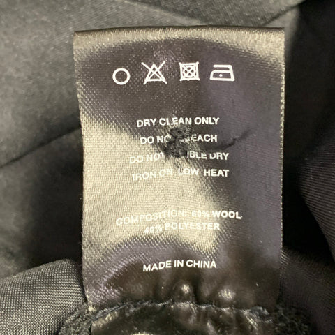 PHIX Size 34 Black Wool Blend Twill Flat Front Dress Pants
