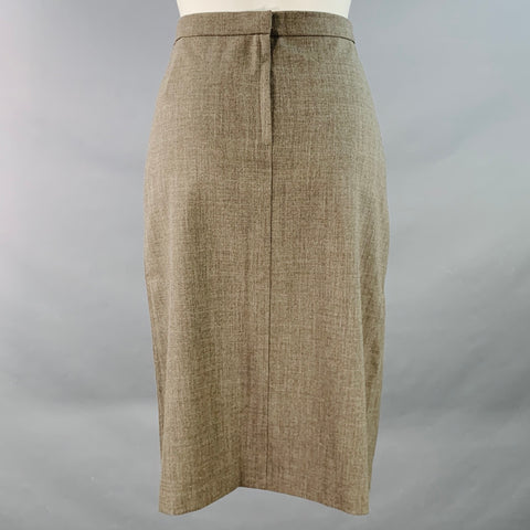 KATAYONE ADELI Size 2 Brown Grey Wool Blend Pencil Below Knee Skirt