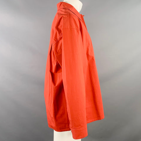 YMC Size L Wray Red Brick Cotton Blend One Pocket Long Sleeve Shirt