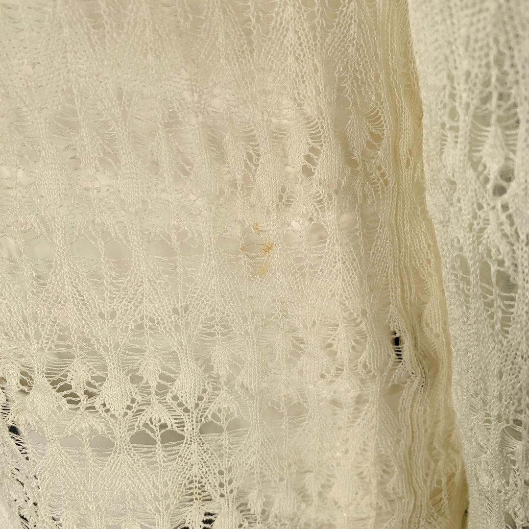 VINTAGE Size M Cream Lace Long Sleeve Casual Top
