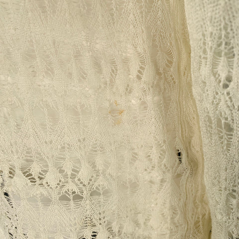 VINTAGE Size M Cream Lace Long Sleeve Casual Top