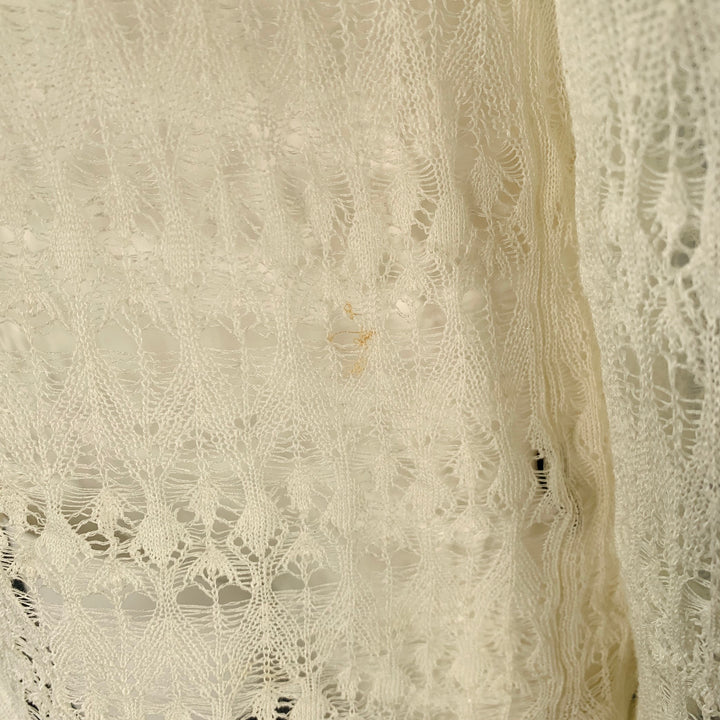 VINTAGE Size M Cream Lace Long Sleeve Casual Top