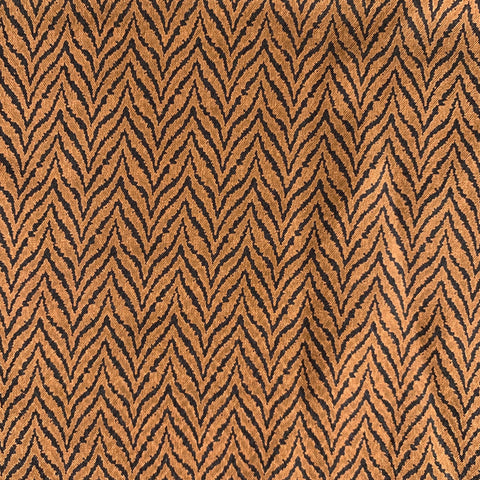 GIORGIO ARMANI Pochette de costume marron noir à motif zig-zag
