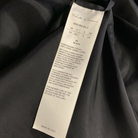 RICK OWENS Size S Black Cupro Snaps Vest Outerwear