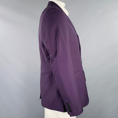 PAUL SMITH Size 44 Purple Wool Mohair Sport Coat