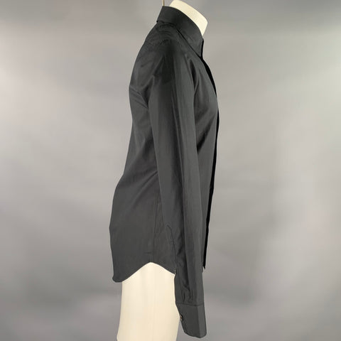 A.P.C. Size M Black Cotton Pointed Collar Long Sleeve Shirt