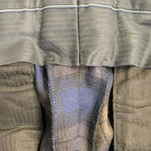 Costume croisé en laine à revers crantés PAUL SMITH, taille 38, motif écossais bleu marine et marron