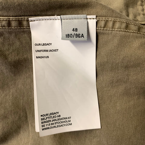 OUR LEGACY AW2024 Size 38 Green Brown Floral Cotton Button Up Jacket