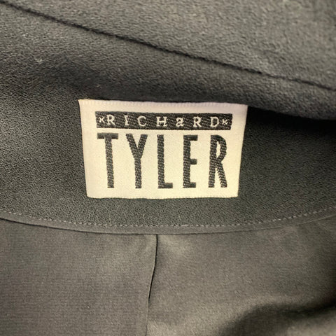 RICHARD TYLER Size 40 Black Crepe Wool Single Button Sport Coat