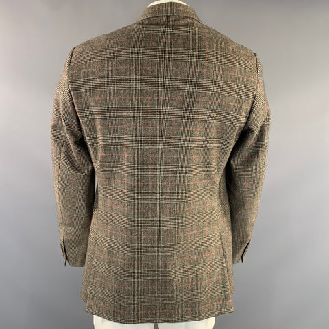 POLO by RALPH LAUREN Chest Size 42 Beige Black Glen Check Sport Coat
