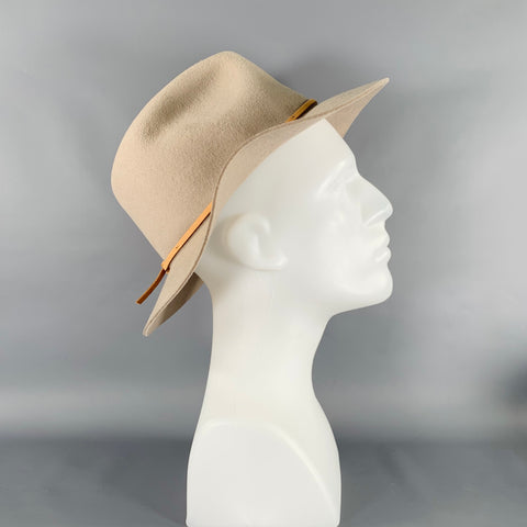 BRIXTON Size M Taupe Wool Felt Fedora Hat