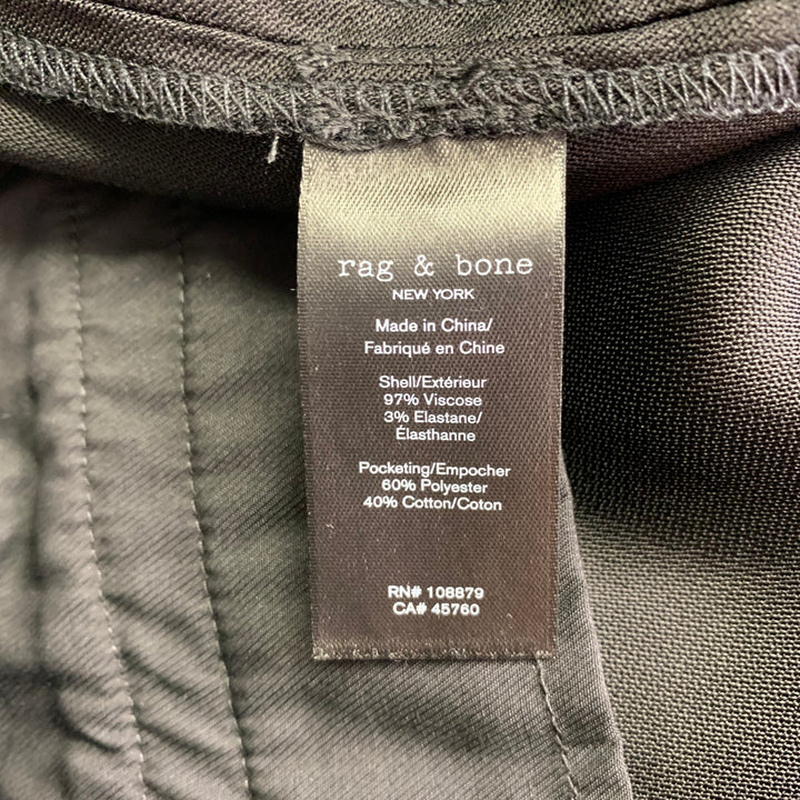 RAG & BONE Size 8 Donna Black Viscose Blend Straight Dress Pants