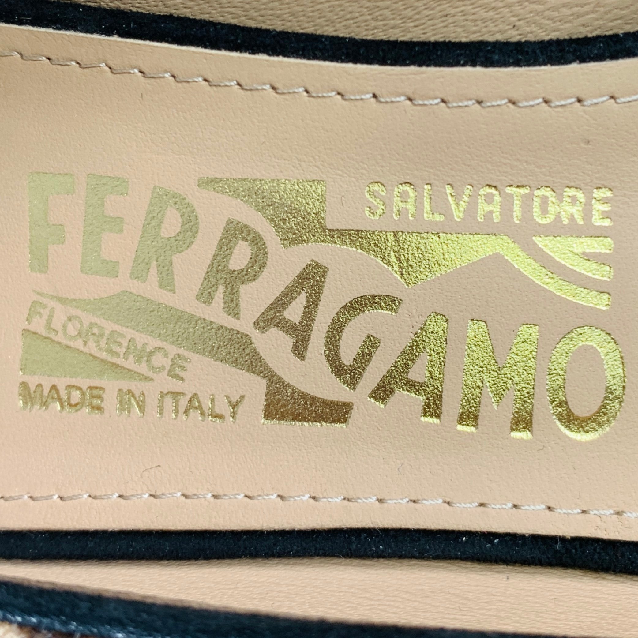 SALVATORE FERRAGAMO Size 9 -Carla- Brown Beige Calf Hair