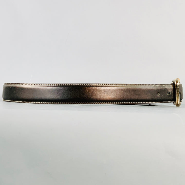 GUCCI Size 36 Black Natural Leather Bamboo Buckle Belt
