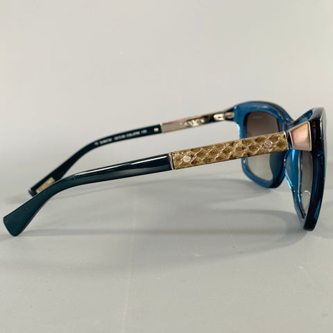 LANVIN Blue Silver Acetate Metal Sunglasses