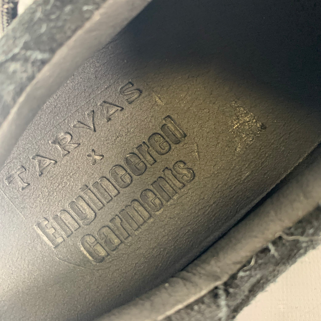 TARVAS Size 11 Black Textured Suede Platform Sneakers