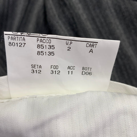 CANALI Size 40 Grey Charcoal Stripe Wool Cashmere Single Breasted Suit