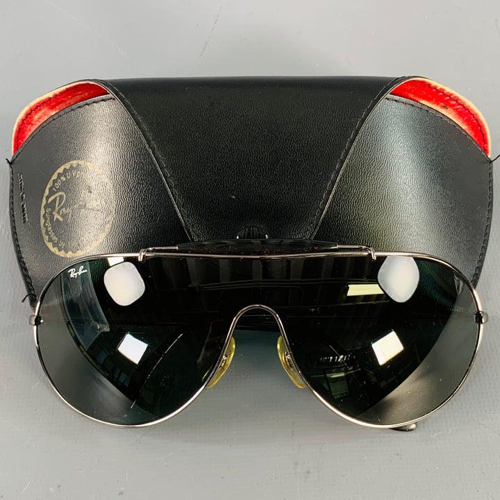RAY-BAN Silver Metal Shield Teardrop Sunglasses