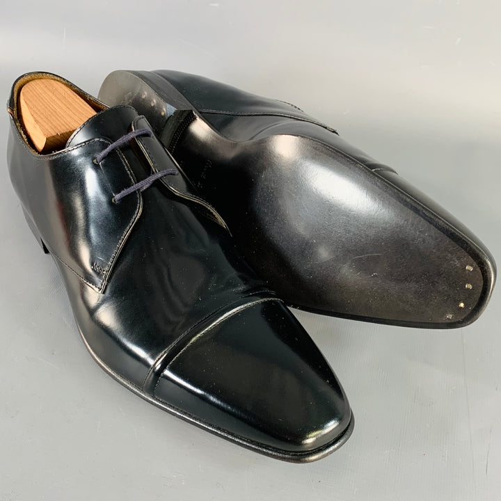 PS by PAUL SMITH Size 12 Robin Black Leather Cap Toe Lace-Up Shoes