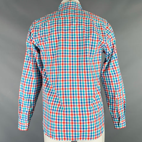 BONOBOS Size M Multi Color Checkered Cotton One Pocket Long Sleeve Shirt