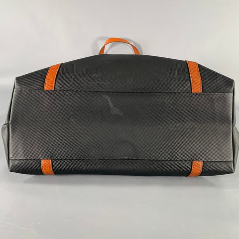 BOTTEGA VENETA Black Brown Coated Canvas Tote Handbag