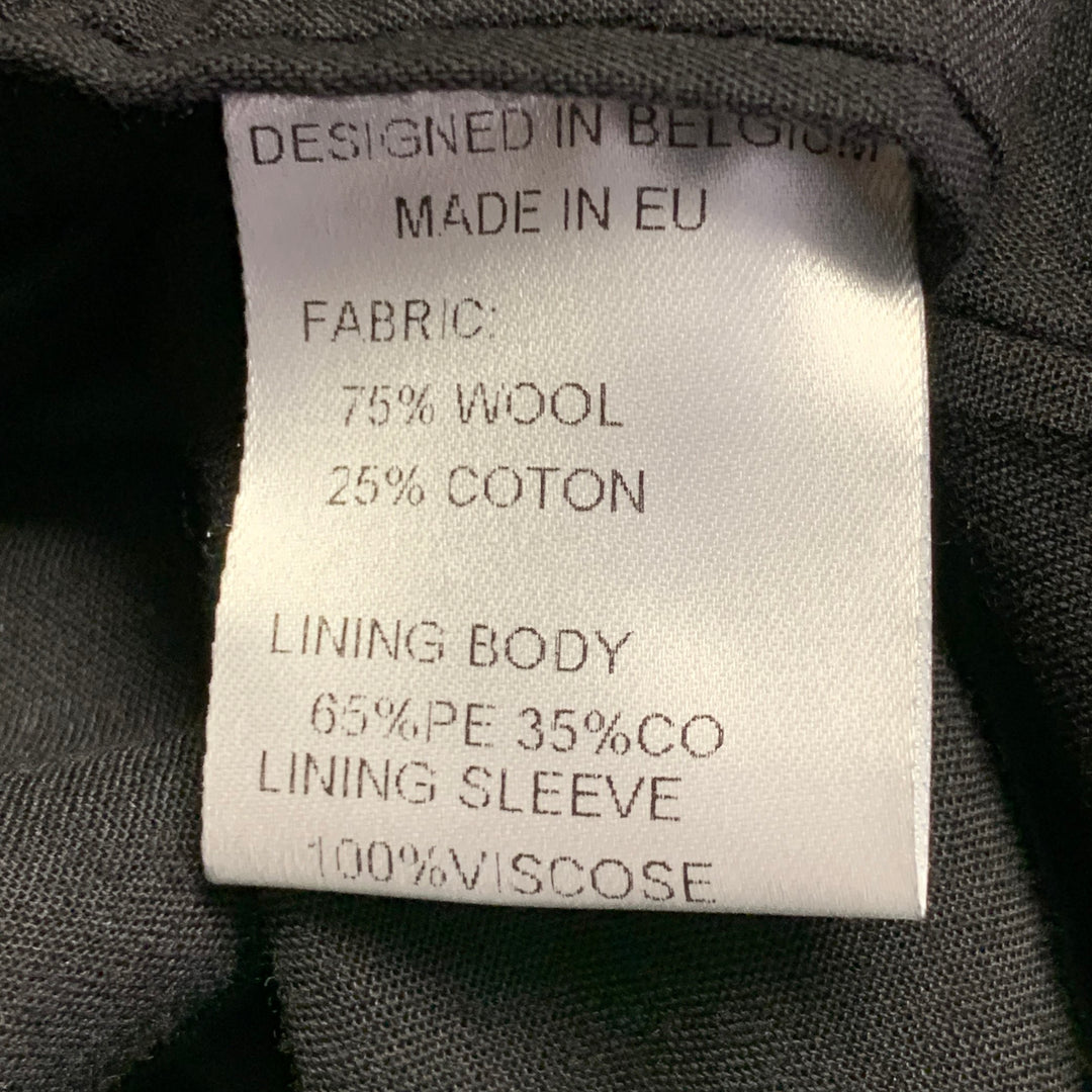 WALTER VAN BEIRENDONCK SS17 Size 42 Long Green Black White Wool Cotton Stripe Suit