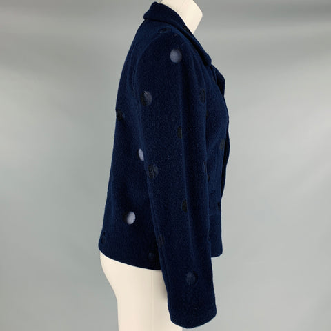 COMME des GARCONS 1997 Size M Navy Black Wool Blend Short Jacket