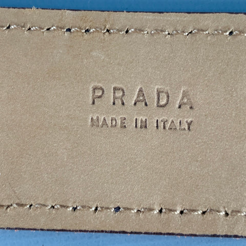 PRADA Size 32 Orange Gold Suede Belt