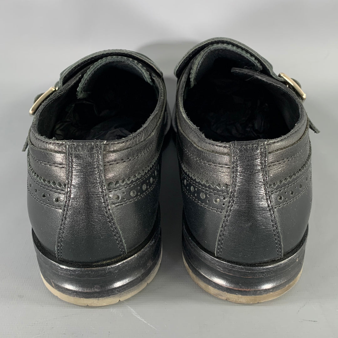 ALEXANDER MCQUEEN Size 9 Black Leather Monk Strap Loafers