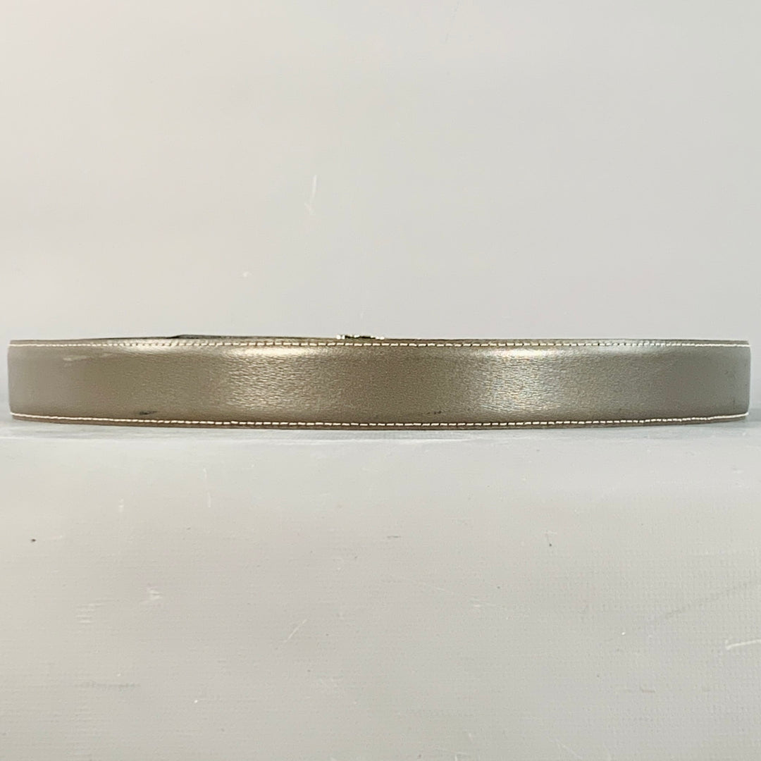 YVES SAINT LAURENT Vintage Size 37 Grey Silver Leather Belt