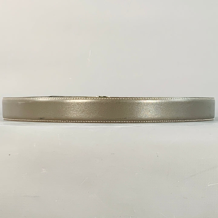 YVES SAINT LAURENT Vintage Size 37 Grey Silver Leather Belt