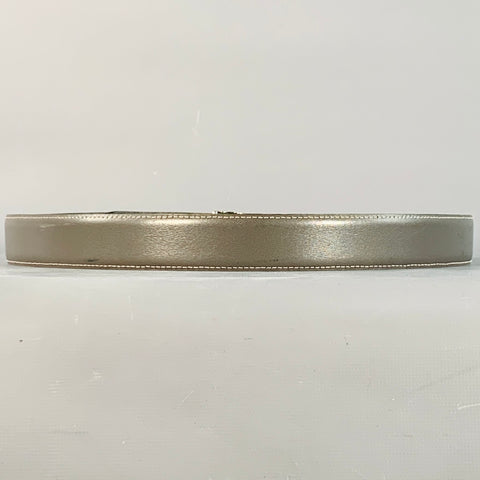 YVES SAINT LAURENT Vintage Size 37 Grey Silver Leather Belt