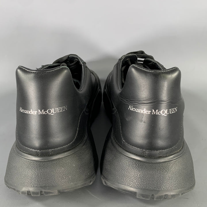 ALEXANDER MCQUEEN Size 10.5 Black Leather Sneakers