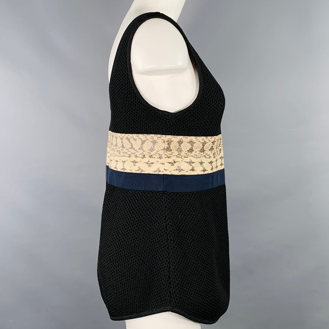 PROENZA SCHOULER Size M Black Beige Polyester Blend Mixed Fabrics Casual Top