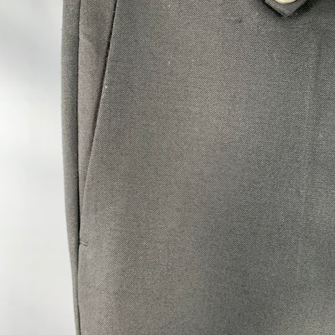 PHIX Size 34 Black Wool Blend Twill Flat Front Dress Pants