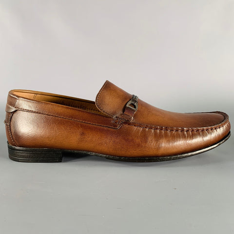 BELVEDERE Size 9 -Elkan- Brown Leather Loafers