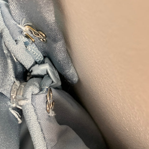 VERA WANG Size 12 Dusty Blue Polyester Halter Long Evening Gown