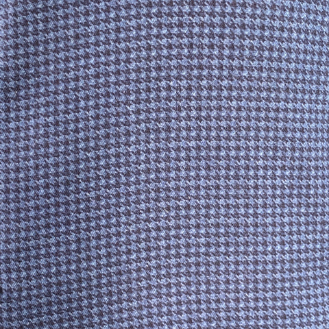 ISAIA Size L Navy Black Houndstooth Cotton Spread Collar Long Sleeve Shirt