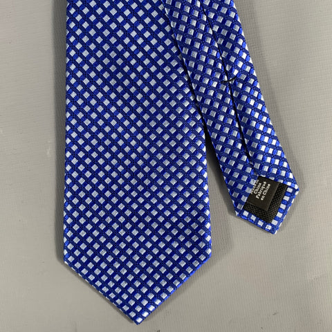 NORDSTROM Navy Grey Checkered Silk Tie