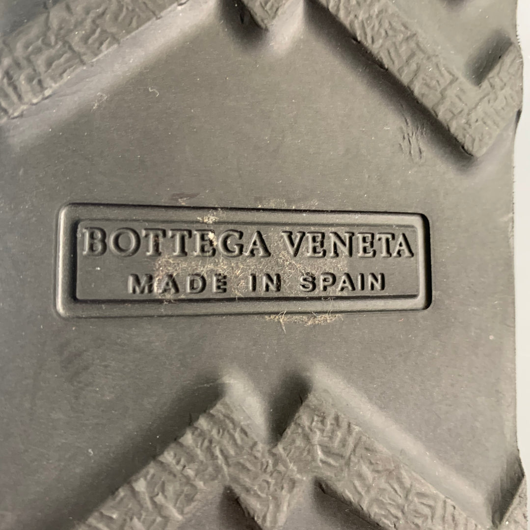 BOTTEGA VENETA Size 8 Black Canvas Moccasin Lace Up Shoes