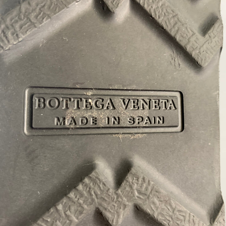 BOTTEGA VENETA Size 8 Black Canvas Moccasin Lace Up Shoes