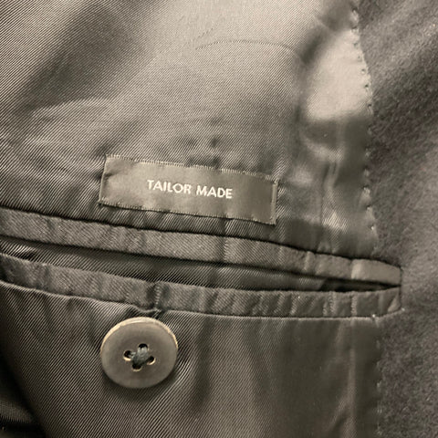 JIL SANDER Taille 38 Costume noir en laine patchwork à un bouton