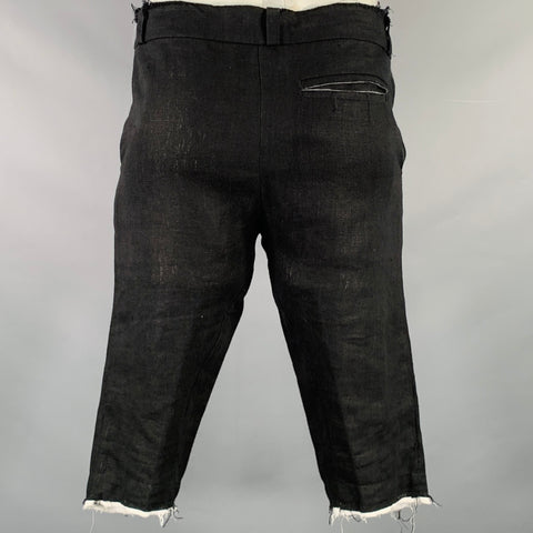 VEDA Size 34 Black Distressed Woven Casual Short Pants