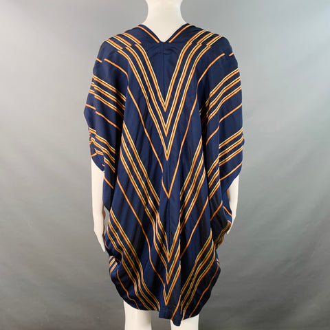 ZERO + MARIA CORNEJO Size M Navy Orange Yellow Stripe Kimono Cardigan