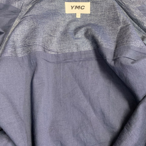 YMC Size L Blue Red Embroidery Cotton Zip Up Jacket
