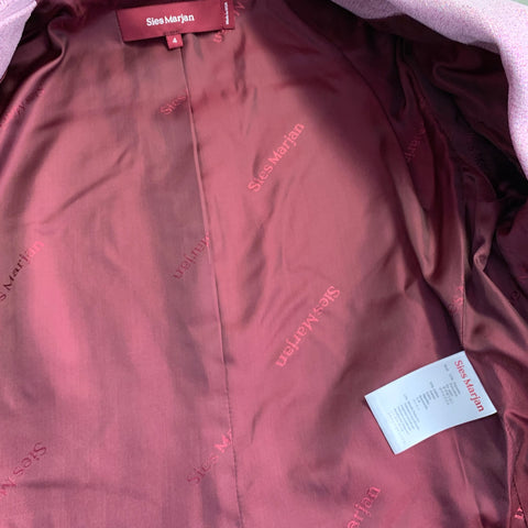 SIES MARJAN Size 4 Pink Polyester Blend Metallic Notch Lapel Jacket Blazer