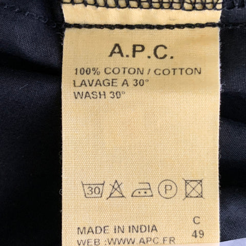 A.P.C. Size M Black Cotton Pointed Collar Long Sleeve Shirt