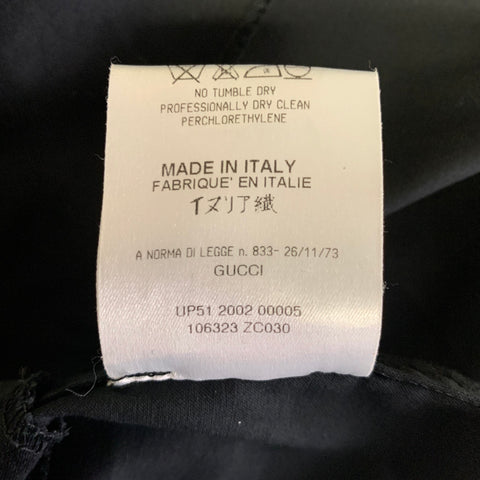 GUCCI Size L Black Cotton Blend Fitted Below Knee Skirt