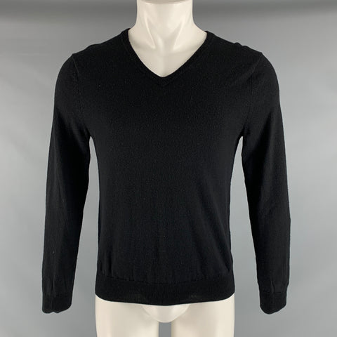 J.CREW Size S Black Merino Wool V-Neck Pullover