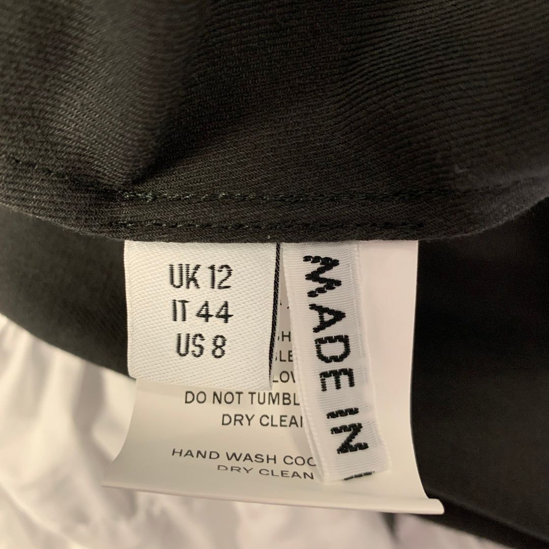 MOLLY GODDARD Size 8 Black White Cotton Ruffled Midi Ankle Skirt
